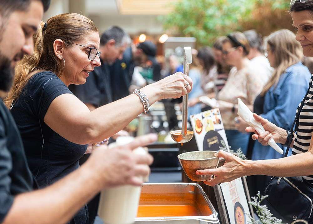Serving soup at Empty Bowls