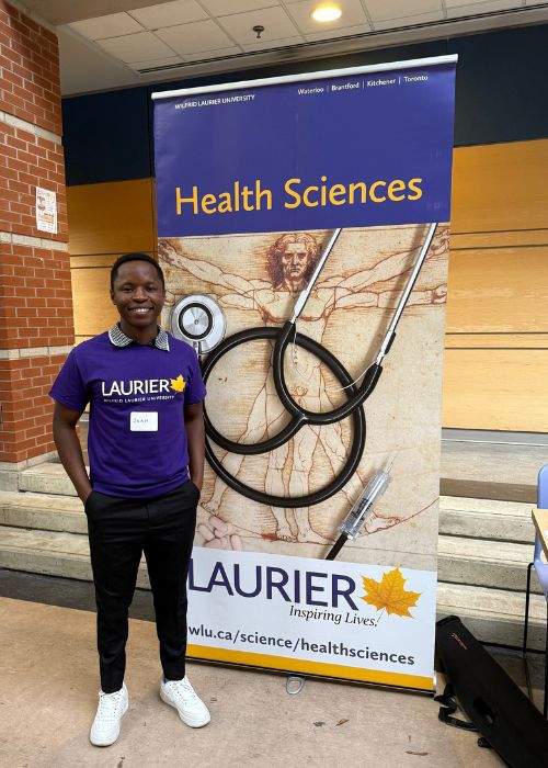 Jean D'amour Ruvahafi at Laurier Open House.