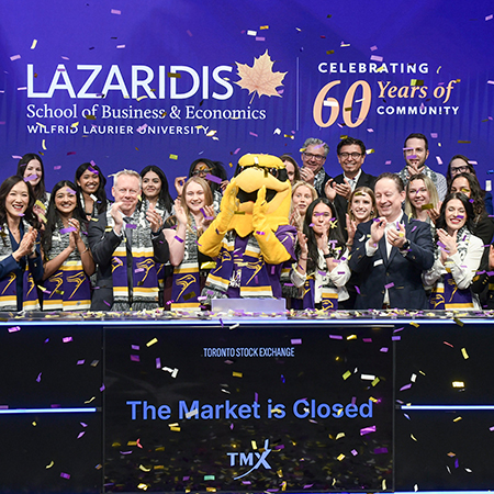 Lazaridis School closes the stock market to celebrate 60th anniversary.
