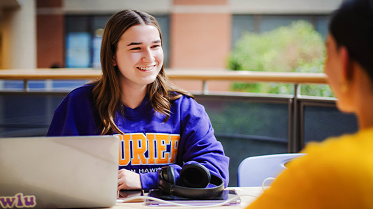 student at computer