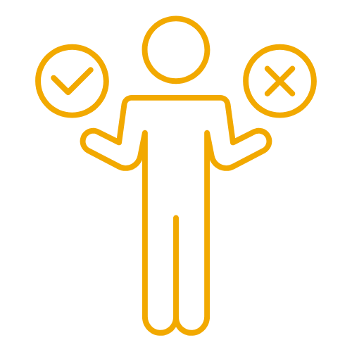 Icon illustrating bad choices