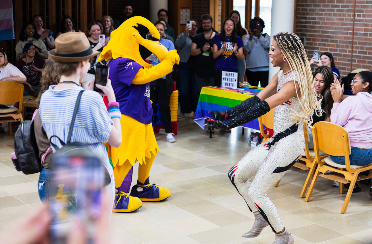 A group of students at the Pride Fair