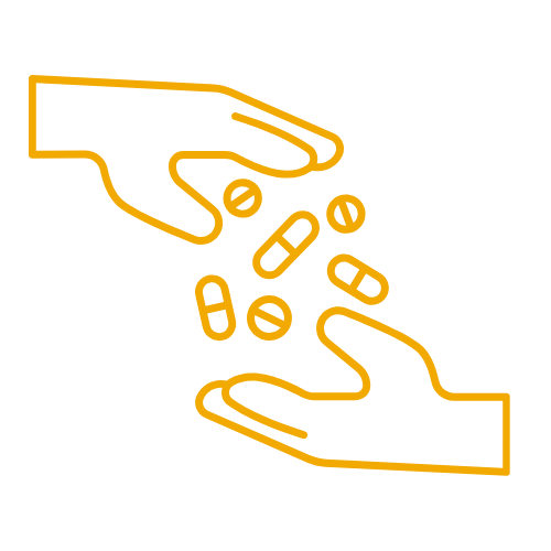 Icon illustrating substance exchange
